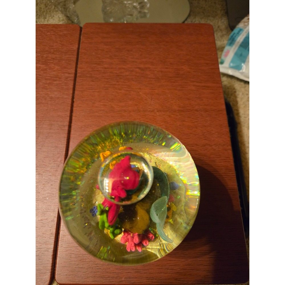 Disney The Little Mermaid Ariel Snow Globe Flounder Sebastian Under the Sea - Picture 6 of 10
